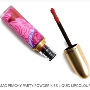 MAC Cosmetics Gold Cap Pink and Red Floral Lipstick- Peachy Party